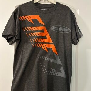 FMF Men's Charcoal and Orange Graphic Tee